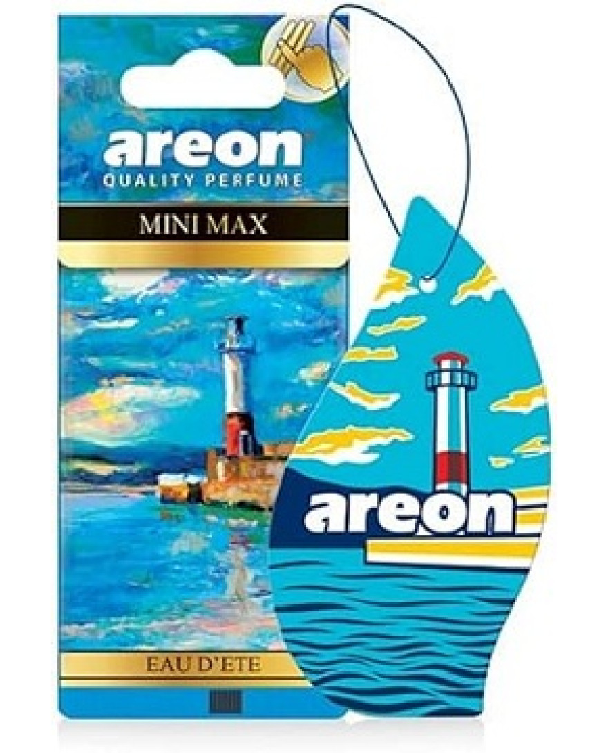 AREON Mini Max Hanging Car Air Freshener, Blue Crystal Scent
